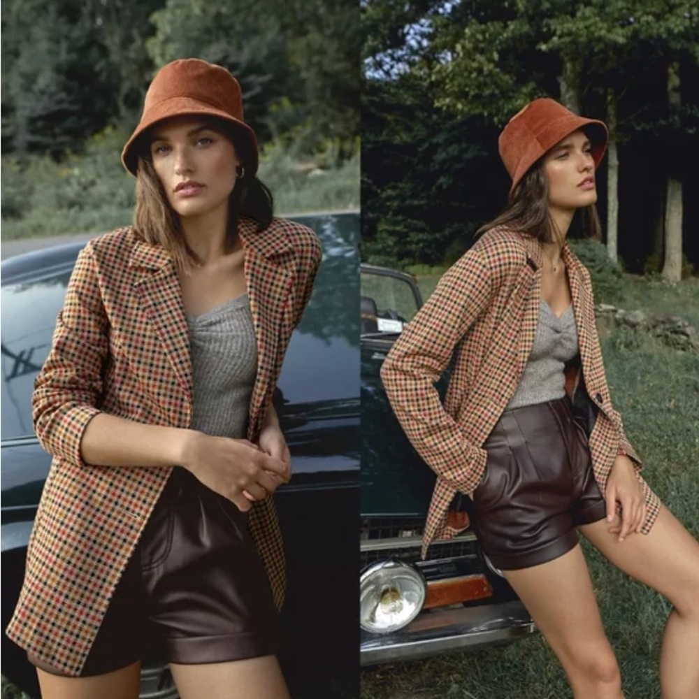 Avec Les Filles Anthropologie Plaid Blazer
